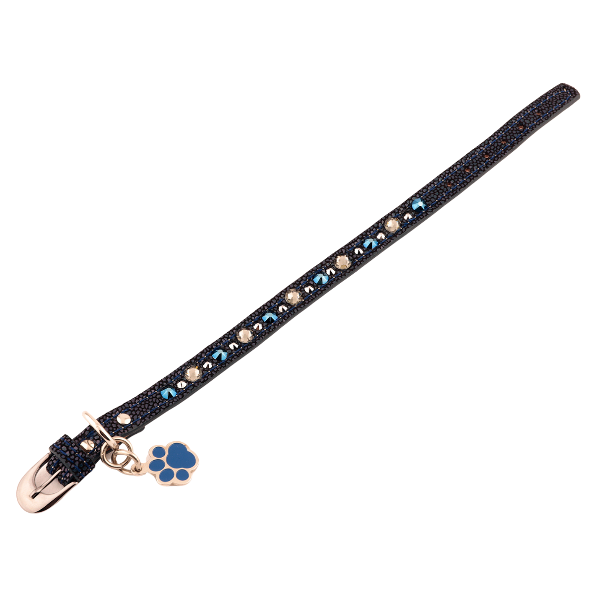 Collar Edición para Gatos con Cristales Swarovski Azul Metal