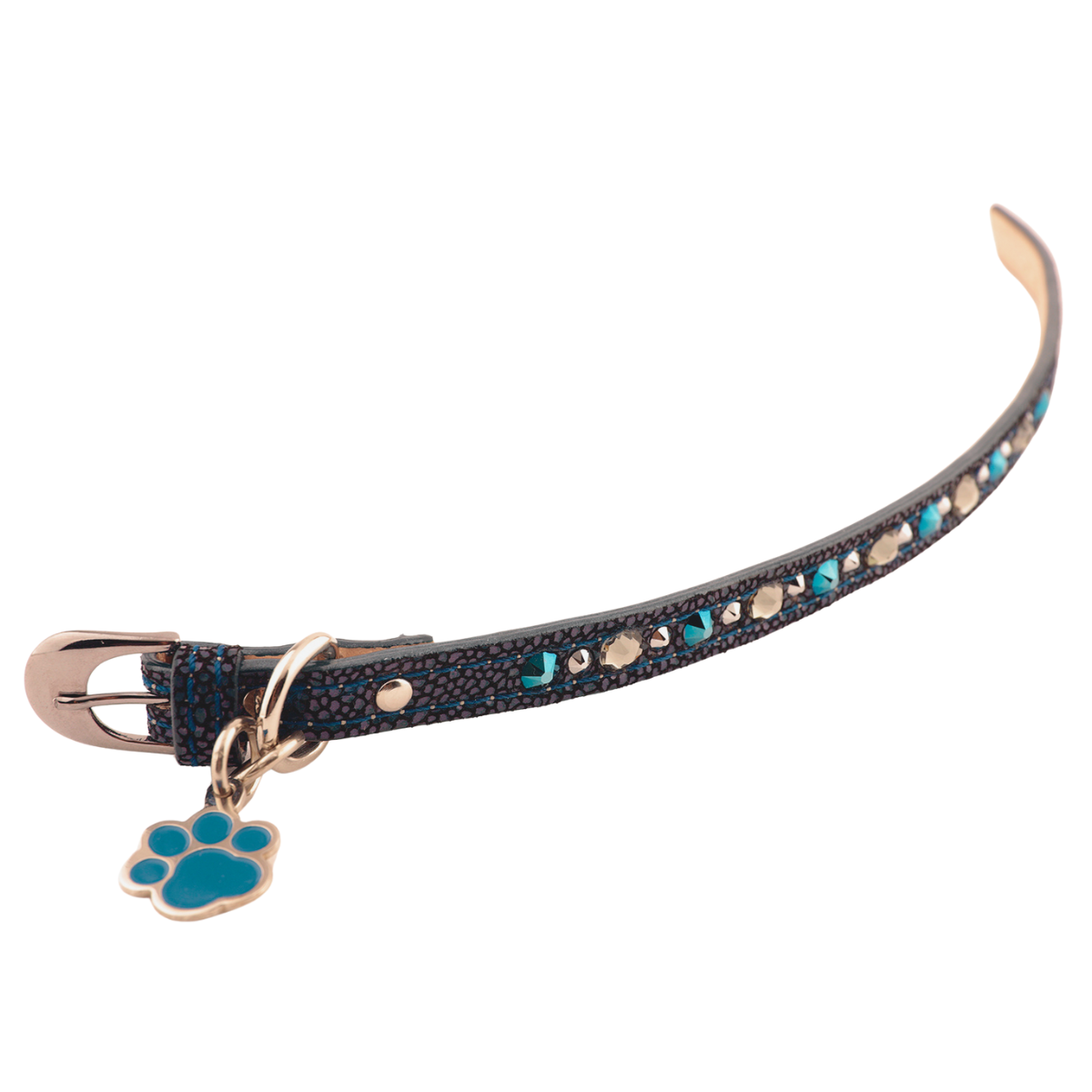 Collar Edición para Gatos con Cristales Swarovski Azul Metal