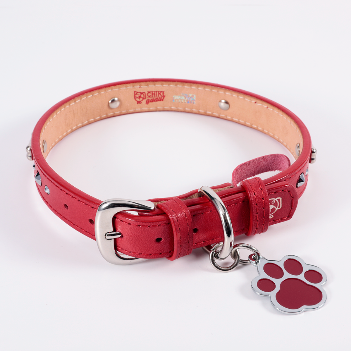 Collar Hueso Metal Rojo
