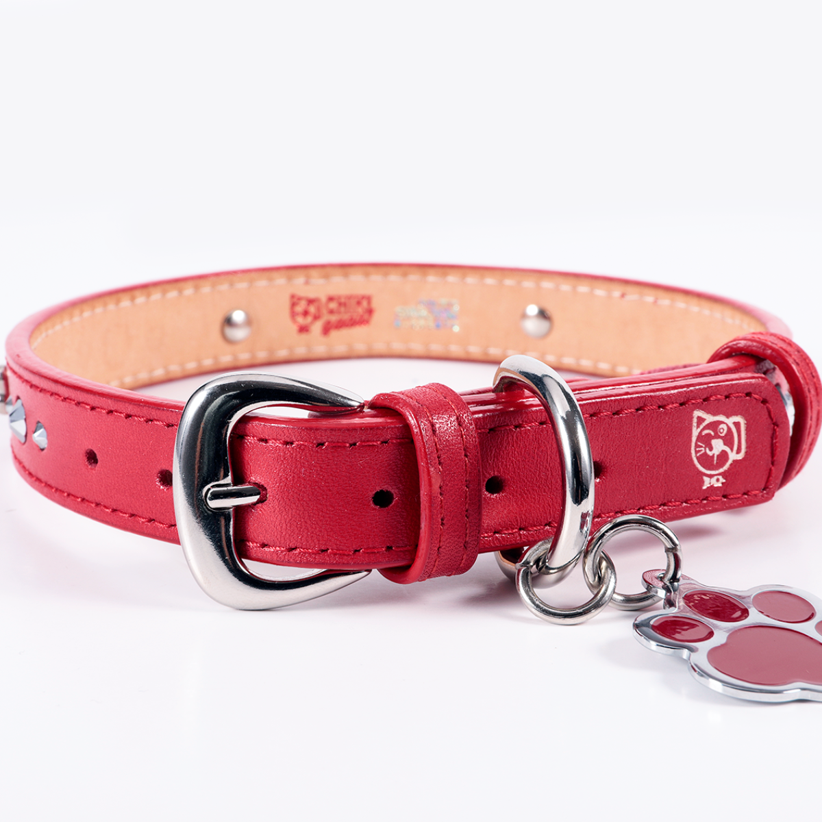 Collar Hueso Metal Rojo
