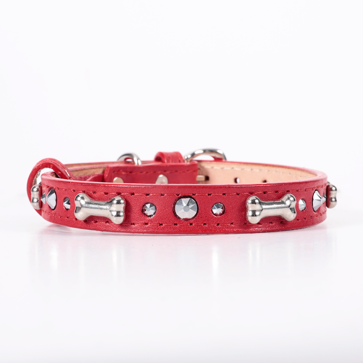 Collar Hueso Metal Rojo