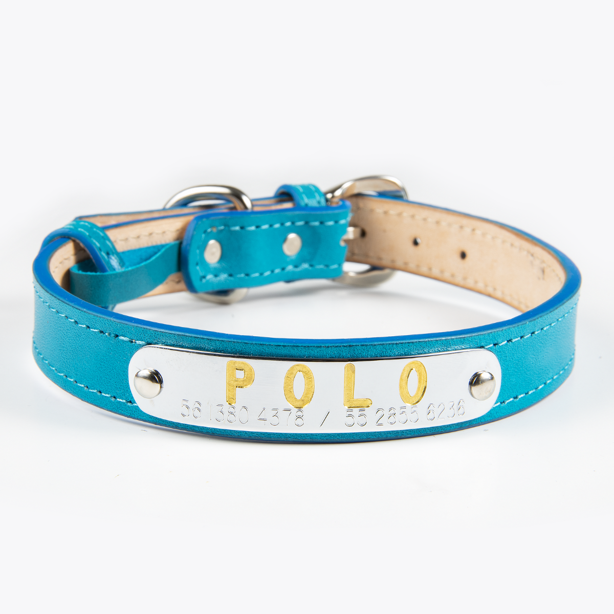 Collar de Identificación Personalizado Turquesa