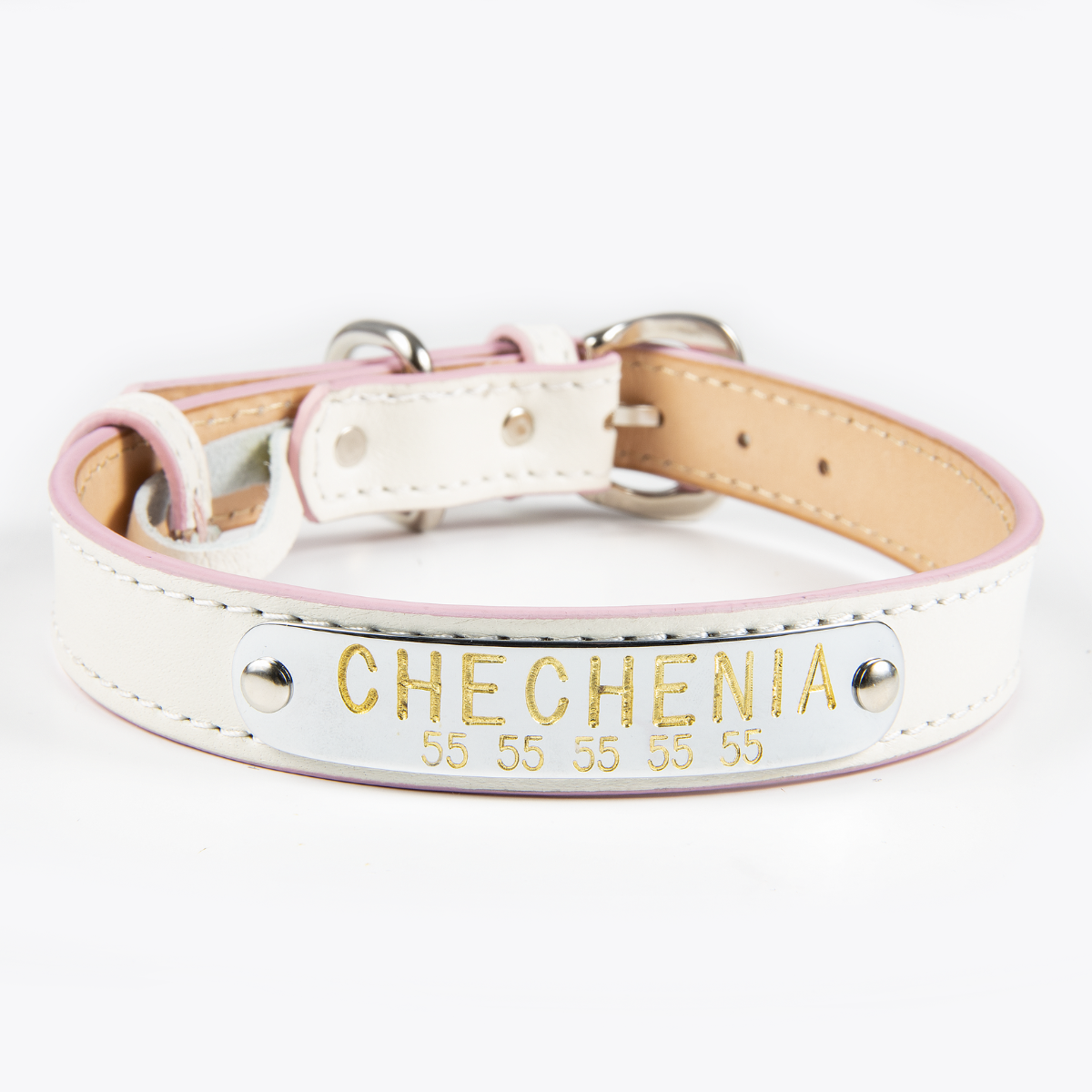 Collar de Identificación Personalizado Blanco