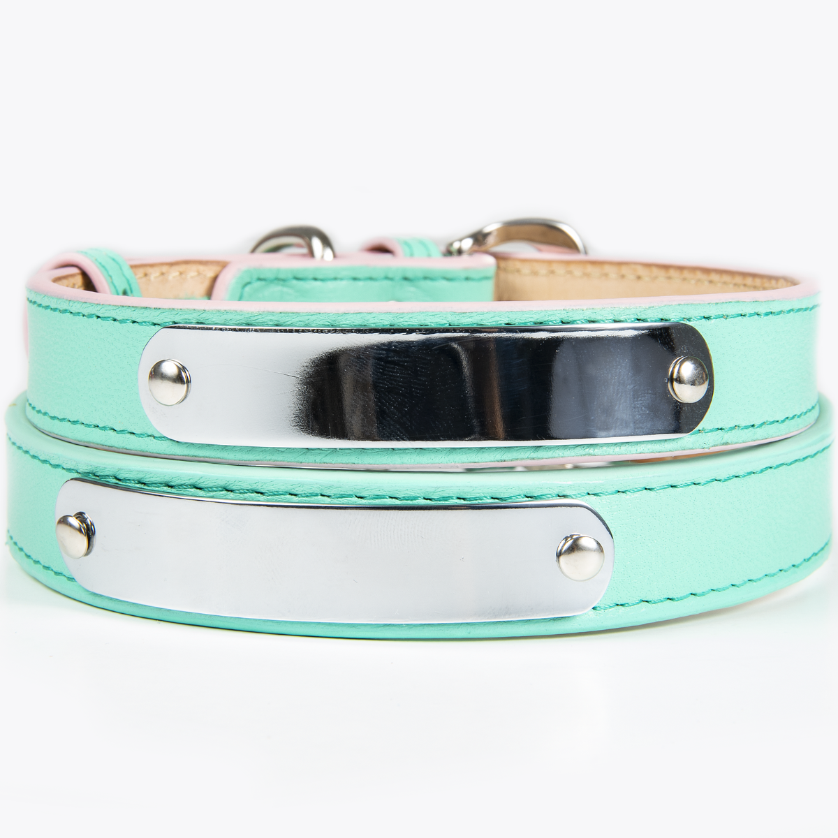 Collar de Identificación Personalizado Menta/Rosa