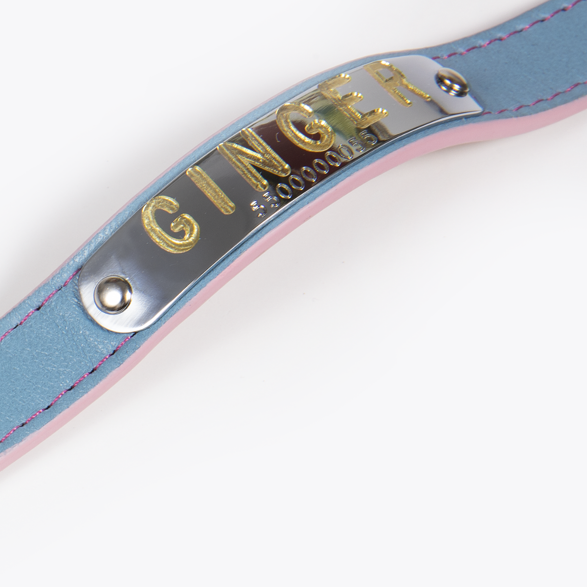 Collar de Identificación Personalizado Cielo/Rosa