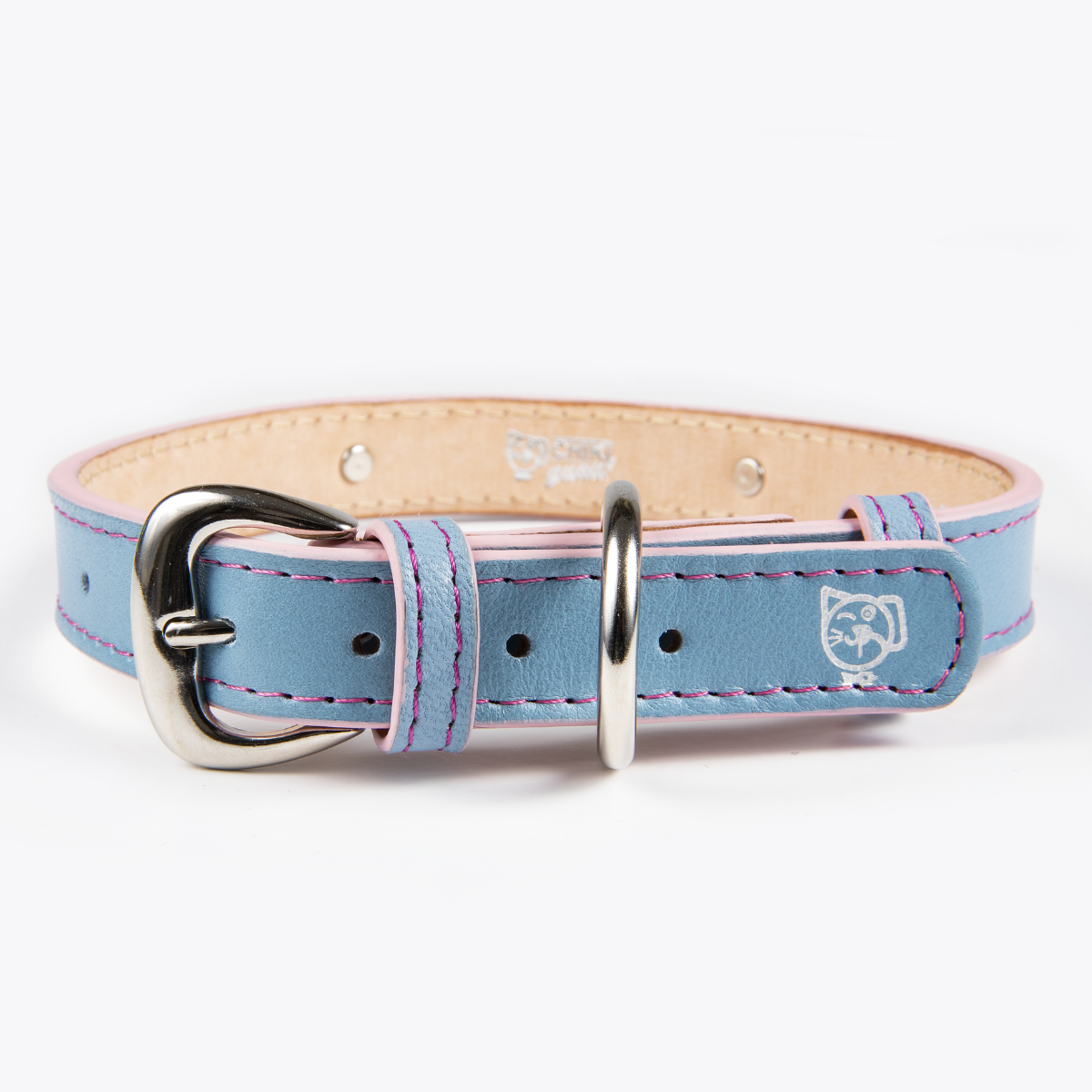 Collar de Identificación Personalizado Cielo/Rosa
