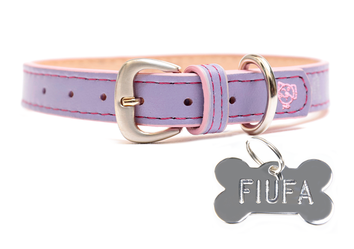 Collar con Placa Lila