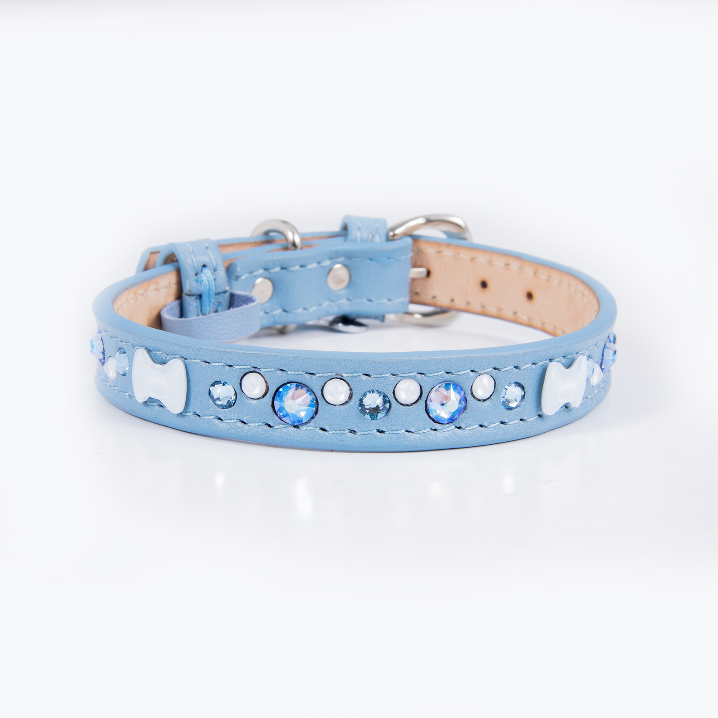 Collar Moño Cristal Azul