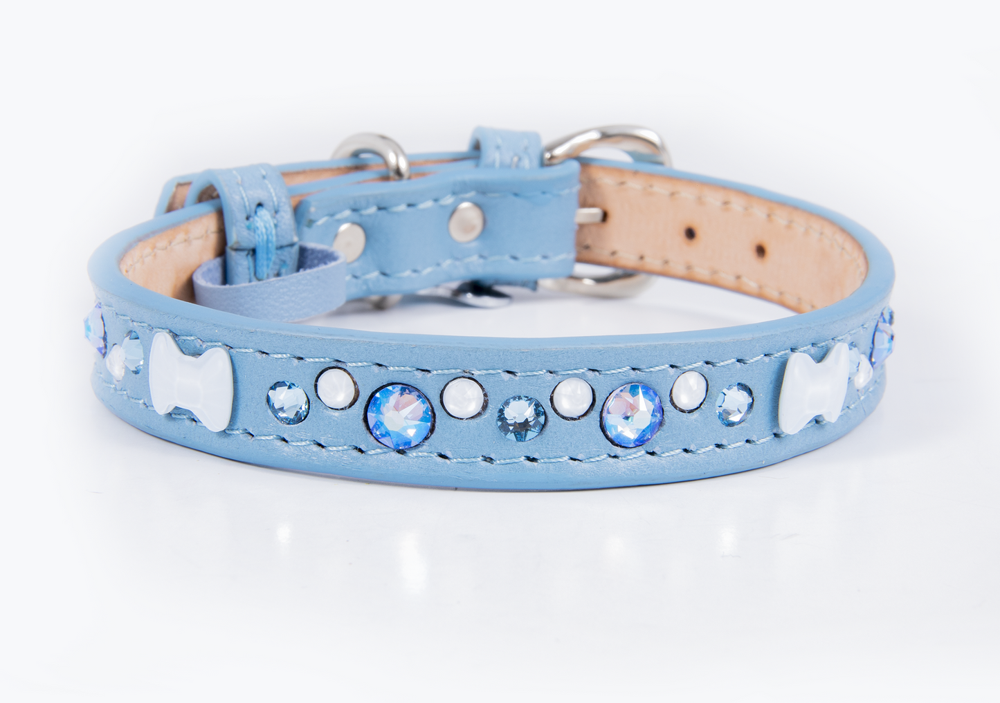 Collar Moño Cristal Azul