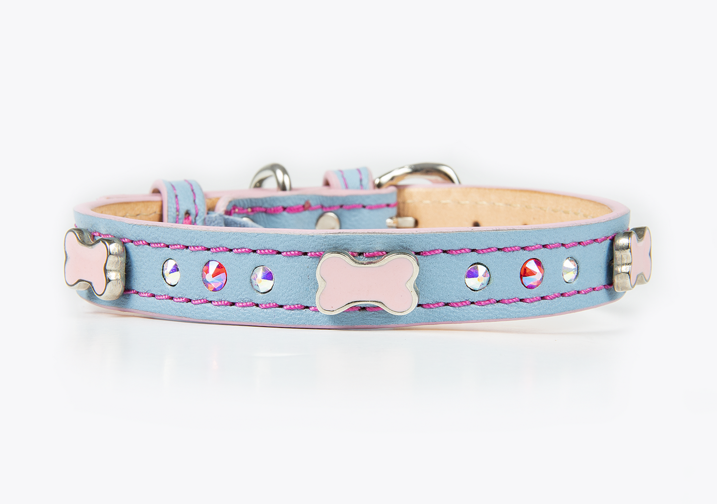 Collar Hueso Cielo/Rosa
