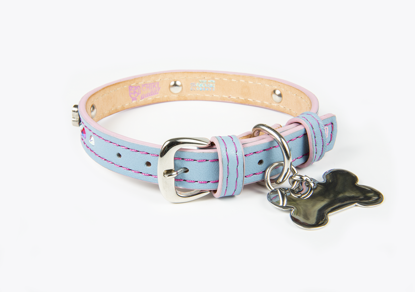 Collar Hueso Cielo/Rosa