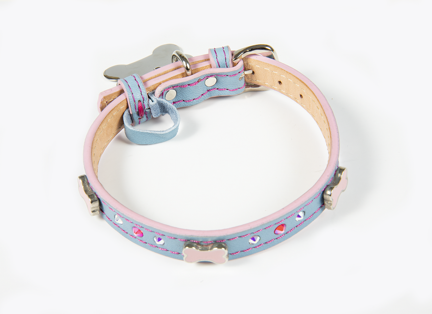 Collar Hueso Cielo/Rosa