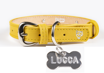 Collar con Placa Amarillo