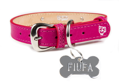 Collar con Placa Hot Pink